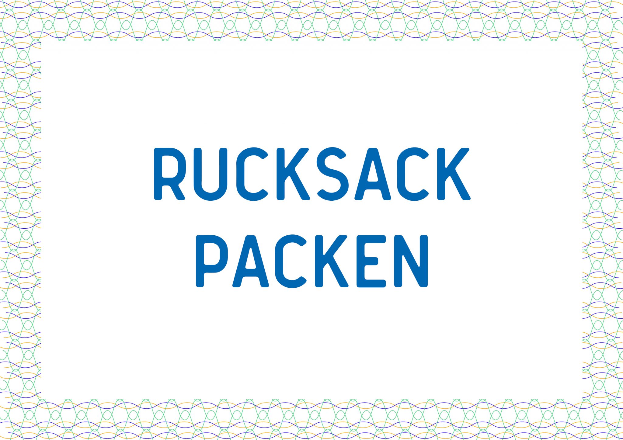 rucksack packen